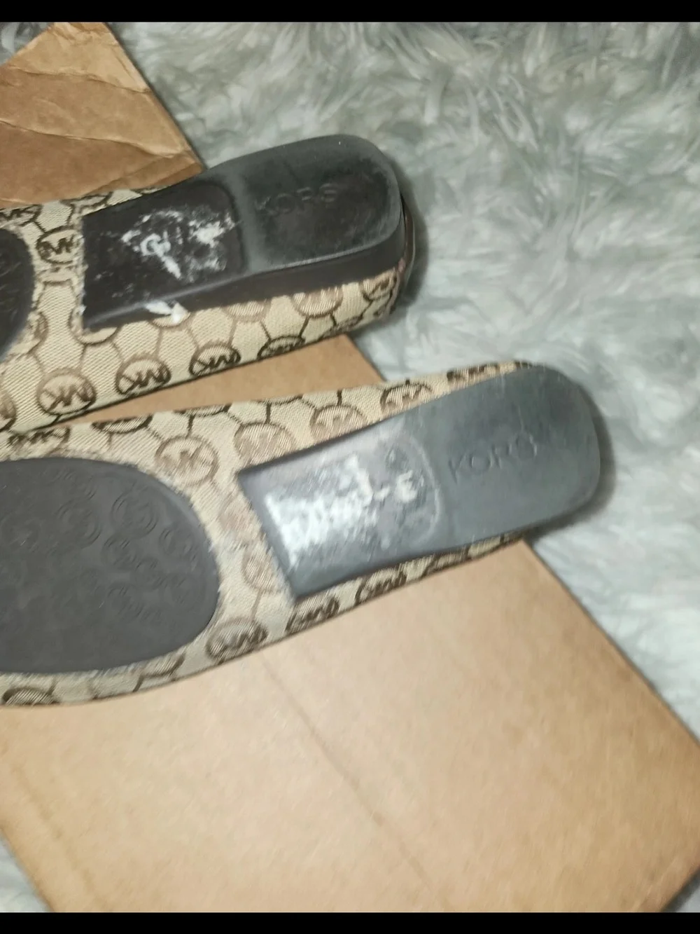 Michael Kors Brown MK Logo Moccasin Flats with Gold Hardware